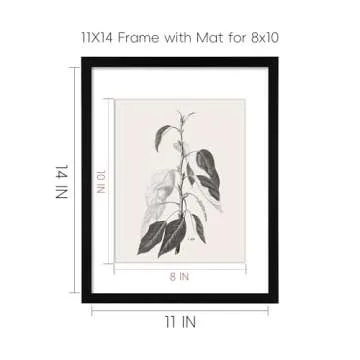 ArtbyHannah Framed Kitchen Wall Art, Grey Plant Rustic Wall Decor with Black Picture Frame Collage Set (4 Pack 11x14 inch)