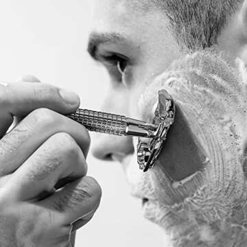 WEISHI Butterfly Open Double Edge Safety Razor Chrome Short Handle Reusable Eco Friendly Razor