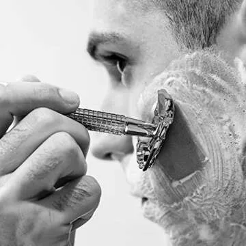 WEISHI Butterfly Open Double Edge Safety Razor Chrome Short Handle Reusable Eco Friendly Razor