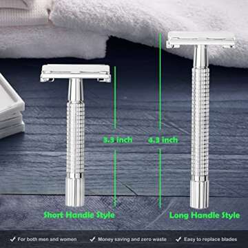 WEISHI Butterfly Open Double Edge Safety Razor Chrome Short Handle Reusable Eco Friendly Razor