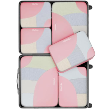 OlarHike 6 Set Packing Cubes Travel Organizer Pink