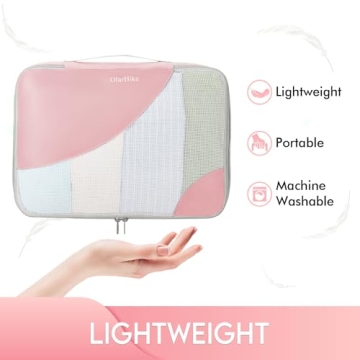 OlarHike 6 Set Packing Cubes Travel Organizer Pink
