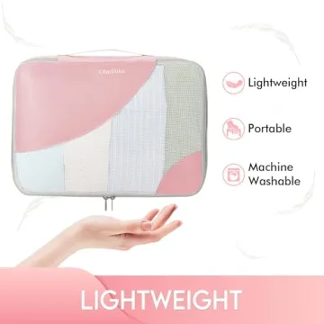 OlarHike 6 Set Packing Cubes Travel Organizer Pink