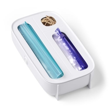 YouCopia StoraBag Drawer Food Bags Dispenser, 3-Slot, Plastic Sandwich Bag Organizer For Kitchen Storage, White