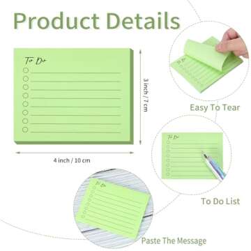 EOOUT 10 Pack Lined Sticky Notes, 3"x4", 500 Sheets, to Do List Notepad, Sticky Notes with Lines, to...