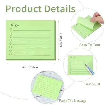 EOOUT 10 Pack Lined Sticky Notes, 3"x4", 500 Sheets, to Do List Notepad, Sticky Notes with Lines, to...