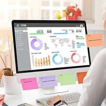 EOOUT 10 Pack Lined Sticky Notes, 3"x4", 500 Sheets, to Do List Notepad, Sticky Notes with Lines, to Do List Planner, Square Sticky Notes for Office, Meeting, School, Home