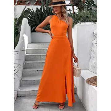 MakeMeChic Women's Sleeveless Cut Out Tie Back Maxi Dress