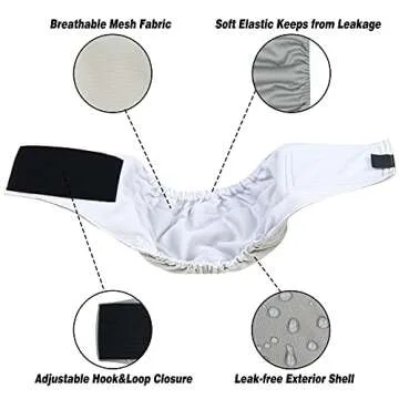 Leekalos Male Dog Diapers (3 Pack), High Absorbing Dog Belly Bands for Male Dogs, Washable Reusable Dog Male Wraps (Black, Blue, Grey, Small)