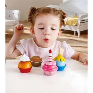 Hape Cupcakes | Vibrant Wooden Pretend Play Food Set