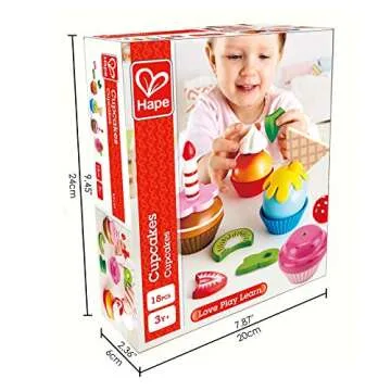 Hape Cupcakes | Vibrant Wooden Pretend Play Food Set