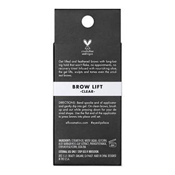 e.l.f. Brow Lift, Clear Eyebrow Shaping Wax For Holding Brows In Place, Creates A Fluffy Feathered Look, Vegan & Cruelty-Free, Clear