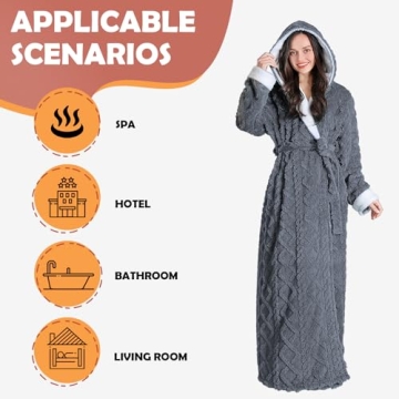 Oksun Women's Long Sherpa Fleece Robe for Cozy Comfort