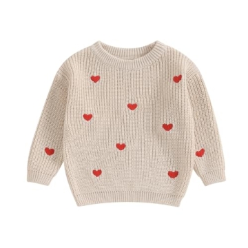 Baby Girl Valentines Day Outfit Cute Long Sleeve Sweater