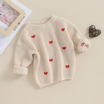 Baby Girl Valentines Day Outfit Cute Long Sleeve Sweater