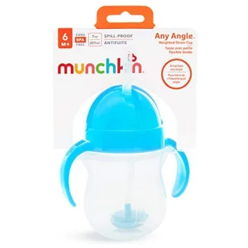 Munchkin Weighted Straw Cup for Toddlers, 7oz - Spill Proof Design