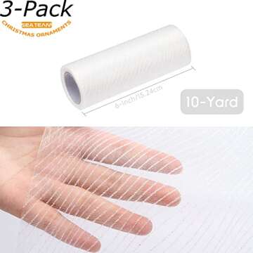 Sea Team 6-Inch-Wide Sheer Glitter Yarn Ribbon, Decorative Mesh Ribbon for Christmas Trees, Wreaths,...