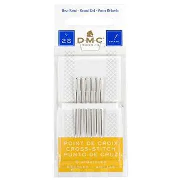 3 Pack DMC Size 26 Cross Stitch Needles (Total 18 Needles) - New Package