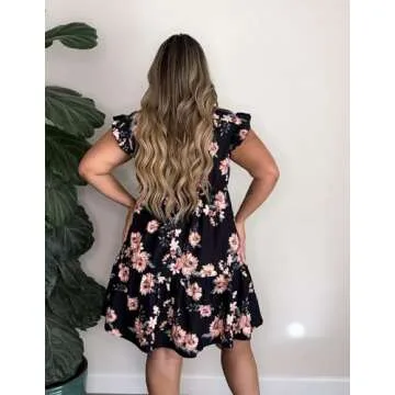 IN'VOLAND Plus Size Summer Dress for Beach & Parties