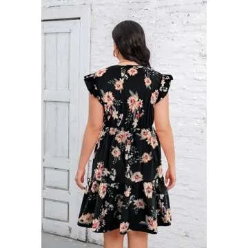 IN'VOLAND Plus Size Summer Dress for Beach & Parties