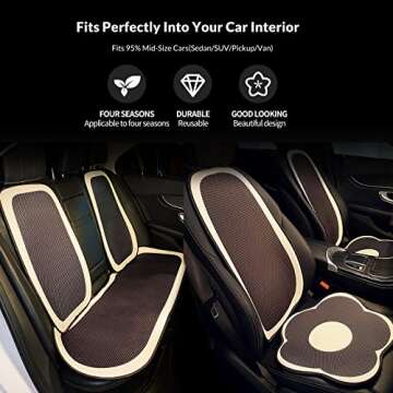 Flying Ideas Cute Car Seat Covers Full Set, Universal Fit for Most Cars SUV Pick-up Truck Sedan, Fit...