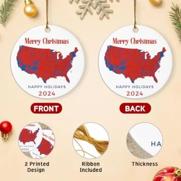 USA Electoral Map 2024 Christmas Ornament