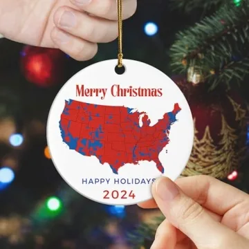 USA Electoral Map 2024 Christmas Ornament