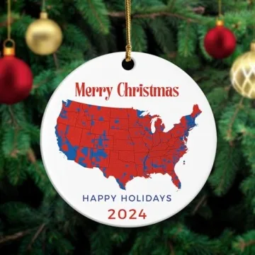 USA Electoral Map 2024 Christmas Ornament