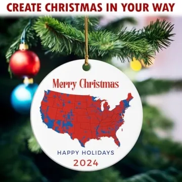 USA Electoral Map 2024 Christmas Ornament