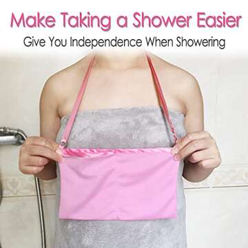 Comfortable Drain Holder Pouch for Post-Surgery Recovery - Pink Mesh Bag