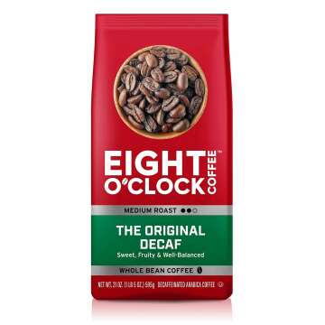 Eight O'Clock Coffee Original Decaf - 21oz Whole Bean Medium Roast 100% Arabica