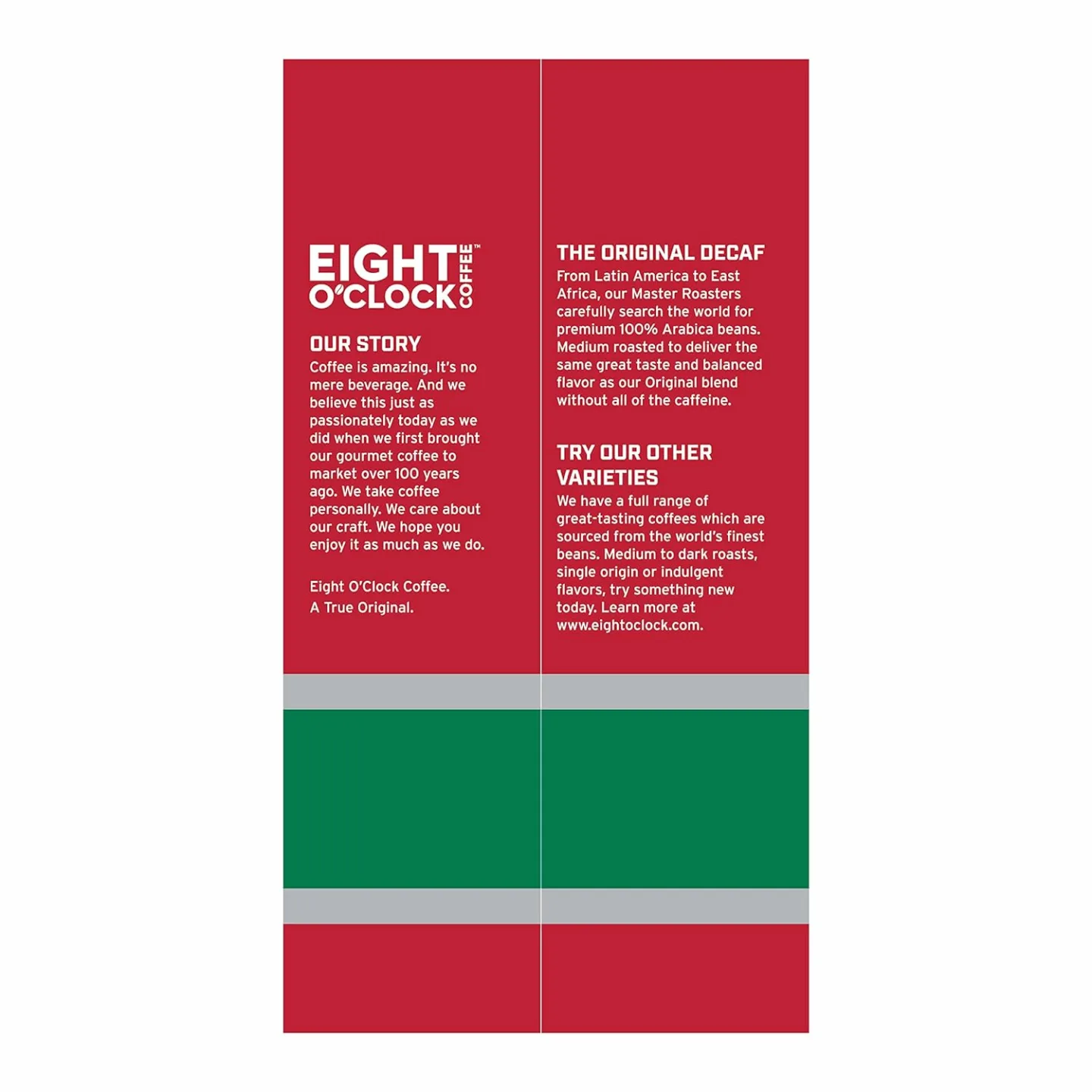 Eight O'Clock Original Decaf Whole Bean Coffee