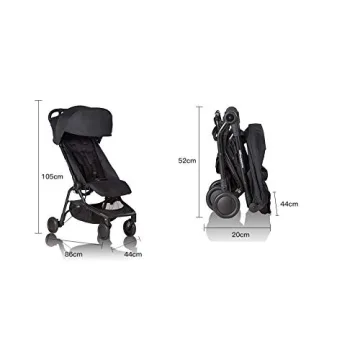 Mountain Buggy Nano Stroller Black Ultra-Compact Airline Approved