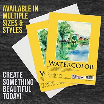 U.S. Art Supply Premium Watercolor Painting Paper Pads
