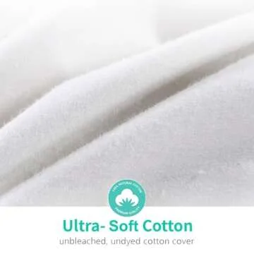 APSMILE Super King Luxury 100% Organic Cotton All Season Down Feather Fibers Comforter, High Fill Power Medium Warmth Duvet Insert (120x120, Ivory White)