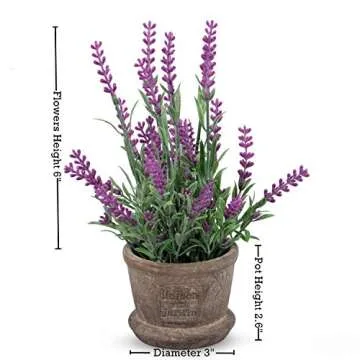 Set of 2 Louis Garden Artificial Mini Potted Plants Home Decoration … (Daisy) (Lavender)