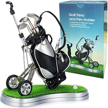 Jishi Golf Gifts for Men - Creative Desk Pen Holder Set