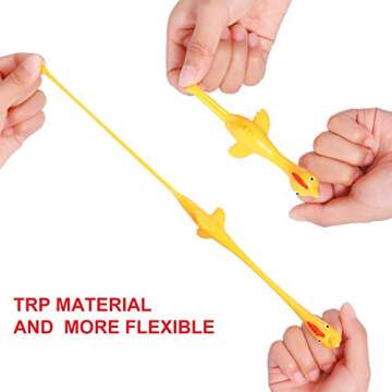 Sumind 16 Pcs Finger Slingshot Rubber Chicken Flying Chicken Flick Silly Chicken Novelty Party Activity Favor Fingers Stretchy Funny Christmas Birthday Goodie Bag Stuffers(Yellow)