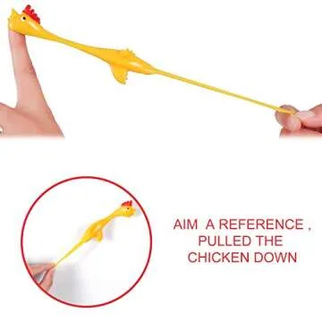 Sumind 16 Pcs Finger Slingshot Rubber Chicken Flying Chicken Flick Silly Chicken Novelty Party Activity Favor Fingers Stretchy Funny Christmas Birthday Goodie Bag Stuffers(Yellow)