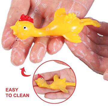 Sumind 16 Pcs Finger Slingshot Rubber Chicken Flying Chicken Flick Silly Chicken Novelty Party Activity Favor Fingers Stretchy Funny Christmas Birthday Goodie Bag Stuffers(Yellow)