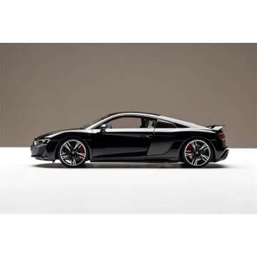 FloZ for KENGFAI for Audi for R8 for Coupe V10 Sports Car Hard Top Black 1/18 Truck Pre-Built Model