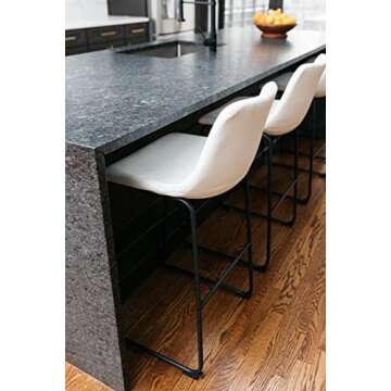 Signature Design by Ashley Centiar Urban Industrial 28.75" Pub Height Bucket Seat Barstool, 2 Count, White