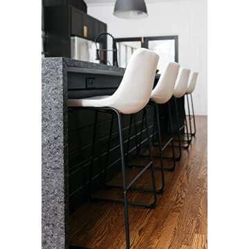 Signature Design by Ashley Centiar Urban Industrial 28.75" Pub Height Bucket Seat Barstool, 2 Count, White