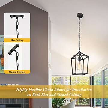 Farmhouse Black Pendant Light Adjustable for Kitchen Island