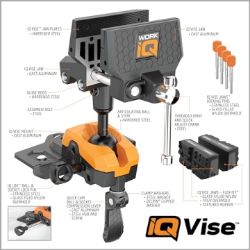 Premium IQ Vise with 360° Articulating Movement & Custom Jaws