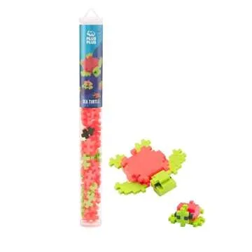 PLUS PLUS Building Block Playset Kit, Themed Figures 3D Puzzle, Fun Stem Toys for Kids, 350 Mini Interlocking Pieces - 5 Tube Bundle, Ocean