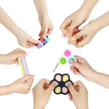 Fescuty Fidget Toys Pack Set Pop Fidgets Toy Sets Packs Fidget Toys Pack Stress Relief and Anti-Anxiety Tools Sensory Toys… (23 Packs)