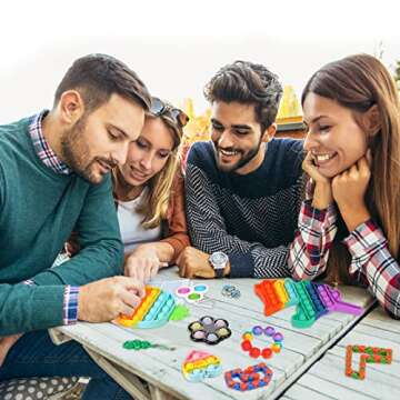 Fescuty Fidget Toys Pack Set Pop Fidgets Toy Sets Packs Fidget Toys Pack Stress Relief and Anti-Anxiety Tools Sensory Toys… (23 Packs)