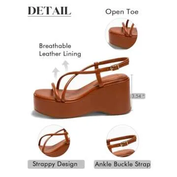 Coutgo Women's Stylish Platform Wedge Sandals for Summer