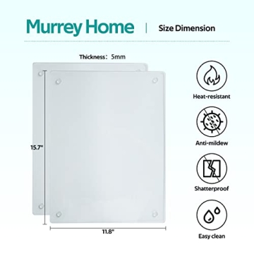 Murrey Home Stylish Tempered Glass Cutting Board Set